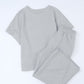 Solid Textured T-Shirt and Drawstring Pants Set