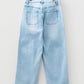 Ivory Detail Drawstring Barrel Jeans