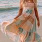 Mint Boho Patchwork Print Square Neck Sundress