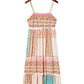 Mint Boho Patchwork Print Square Neck Sundress