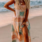Mint Boho Patchwork Print Square Neck Sundress