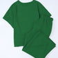 Solid Textured T-Shirt and Drawstring Pants Set