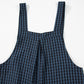 Plaid Print Buttoned Pocketed High Waist Jumpsuits