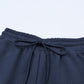 Solid Textured T-Shirt and Drawstring Pants Set