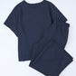 Solid Textured T-Shirt and Drawstring Pants Set