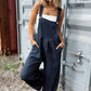 Plaid Print Buttoned Pocketed High Waist Jumpsuits