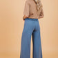 Solid Mineral Wash Drawstring Wide Leg Pants