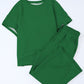 Solid Textured T-Shirt and Drawstring Pants Set