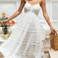 Sundress Women Bohemian Strap Dress Lace Stitching Large Swing Dress