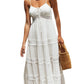 Sundress Women Bohemian Strap Dress Lace Stitching Large Swing Dress