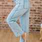 Ivory Detail Drawstring Barrel Jeans