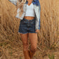 Kikki Detail Distress Denim Jacket