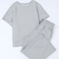 Solid Textured T-Shirt and Drawstring Pants Set