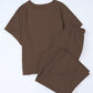 Solid Textured T-Shirt and Drawstring Pants Set