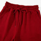 Solid Textured T-Shirt and Drawstring Pants Set
